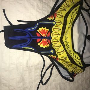 African inspired one piece bathing suit
